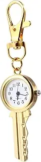 [Gatuida] Luxury Quartz Pocket Watch Keychain Key Shape Watch Hanging Pendant Unique Key Ring Accessory for Ages