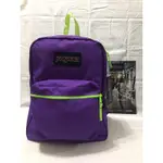 JANSPORT  JS-43502 電紫放客撞色拉鏈後背包 隨包附贈JANSPORT  L夾一個