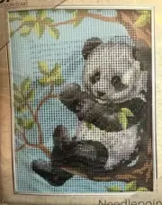 Printed needlepoint tapestry kits With Floss 20x25 Cm Panda Rto