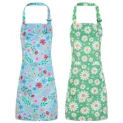 2 Pack Kids Apron, Cute Floral Aprons, kids Aprons for Cooking Waterproof Art