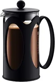 Bodum 10682-01 Kenya French Press Coffee Maker, Borosilicate Glass - 3-Cup (0.35 L), Black