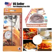 Meat Thermometer Analog Cooking Thermometer Oven Safe, Dial Type Silver