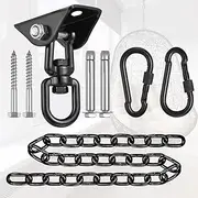 YOSE Hammock Hanging Kit with Swing Chain, 1100lbs Capacity Hanging Hooks Heavy Duty 360° Swivel for Yoga,Tree, Chair, Indoor & Outdoor Gym（Includes a 39.37" Chain）