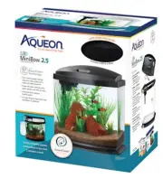 Aqueon LED 2.5 Gallon MiniBow SmartClean Fish Aquarium Kit w/ Nano Power Filter