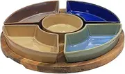 Lesser & Pavey 5 Snack Dishes & Wood Tray Charcuterie Board Like Party Chips Dips Food Platter