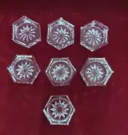 Czech Cut Crystal Salt Cellars (7) Starburst