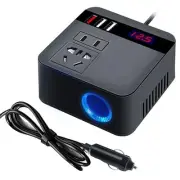 200W Power Inverter DC 12v to DC 110v for Car, 3 USB Ports Vehicle Charger for