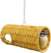 Bird Swing | Natural Hangable Hammock Swing Nest for Bird,Hangable Tunnel Habitats Parrot Toys for Lovebird Cockatiel Conure Parakeet Hamster Hummingbird Outdoors Activities