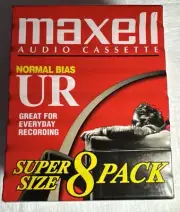 8 Pack Maxell UR60 Blank Audio Cassette Tapes New Sealed Normal Bias 60 Minutes