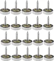SING F LTD 20 Sets of Flat Mirror Nails, Screws Washers & 10mm Decorative Covers Silver Brushed for Mirror Tables Wardrobes Bath Plates