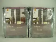 Allen Roth 2pc Volney 84" Pewter Polyester Light Filtering Lined Curtain
