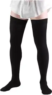 Truform Leg Health Thigh High Socks Dress Compression 20-30 MmHg Black Large 337