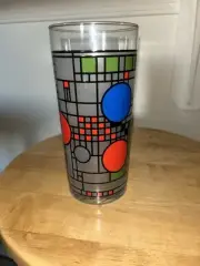 NWT Frank Lloyd Wright MOMA Highball Glass Geometric ART GLASS Design Signed