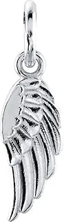 [JewelryWeb] 14k White Gold Charm 19.7x5.5mm Polished Posh Mommy Collection Wing-Charm With Jump-Ring Bead-Charm for Women