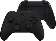 eXtremeRate Full Set Shell Buttons for Xbox Series X & S Controller, Black Custom Replacement Side Rails Grips Front Back Plate Cover for Xbox Core Wireless Controller [Controller Excluded]