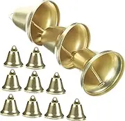 Cabilock 12pcs Vintage Metal Bells for Crafts Decorations Ringing Bells for Cattle Sheep Pets DIY Craft Accessories with Exquisite Workmanship