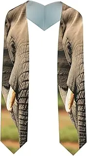 [SKKNT] African Elephant Print Graduation Shawl Stole For Academic Commencements Honor Sash Congratulations Gift