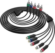 MEIRIYFA YPbPr Component Video Extension Cable 5RCA Female-to-Male Audio Video HD Component Cable for DVD Players, VCR, Camcorder, HDMI Crossover, Set Top Box (1.8M)