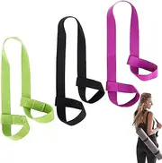 Yoga Mat Strap Sling, Roller Skate Leash, Boot Straps,Multi-Purpose Adjustable Yoga Mat Carrying Straps Sling Band for Carrying All Yoga Mats 3Pcs, Black Green Purple, one size fit all