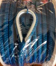 Seachoice Double Braided Nylon Anchor Line Boat 3/8" x 100 FT Blue 42161