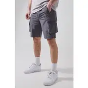 Mens Charcoal Tall Man Active Lightweight Regular Fit 5inch Cargo Shorts