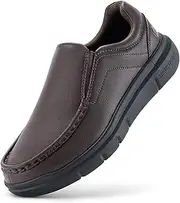 [FitVille] Mens Loafers Slip On Leather Shoes Wide Fit Comfortable Moccasins Casual Walking Sneakers for Men