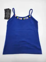 Flowers by Zoe Girls' Rayon Beaded Blue Tank Top Size 5 Years NWT