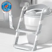 Potty Training Seat, Kids Toilet Training Seat with Step Stool, Adjustable Heigh