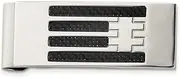 [Generic] Stainless Steel Engravable Polished Carbon Fiber Money Clip Measures 21.5mm Wide Jewelry Gifts for Men