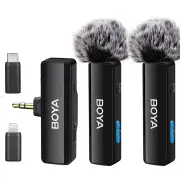 BOYA BOYALINK Wireless Lavalier Lapel Microphone HD Noise Cancelling 100M Wireless Tranmission Mini Mic for iPhone Andro