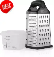 6-Sided Cheese Grater, Container, Slicer, Zester, Stainless Steel