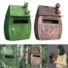 Wall Mount Mailbox with Key Lock Large Outdoor Retro Iron Art Vertical Letter