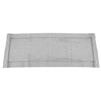 Hand Hemstitched Dining Table Runner Dresser Scarves, Silver Thread7407