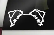 Border Collie Ears Decal | Border Collie Decal | Border Collie Car Decal | Border Collie Dog Decal Bumper Sticker Window Laptop Tumbler Decal | 7" x 3.3" Size White | Made in USA | DECALBUNNY