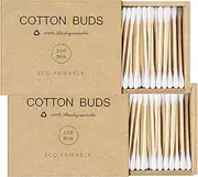 Kiemeu Bamboo Qtips Cotton Swabs With Wooden Sticks Q Tips For Ears Swabs 400 Count Bamboo Cotton Buds