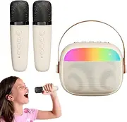 Wireless Karaoke Machines with Light,Wireless Light Device | Speaker with Voice Changing Effects and LED Lights for Home, Travelling, Family Gathering