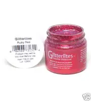 RED Flexible Glitter Angelus Shoe Paint for leather & Synthetic SPARKLE