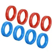 8Pcs 28mm Key Cap Cover Rings Identifier Coding Tag Silicone Sleeve Blue Red