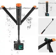 TELESIN 4 in 1 Selfie Stick Floating Hand Grip Tripod, Waterproof Extendable Selfie Monopod for GoPro Hero 13, 12, 11, 10, 9, 8, DJI OSMO Action 5 Pro 4 3, Insta360 X5 Ace Pro 2,AKASO, Most Camera
