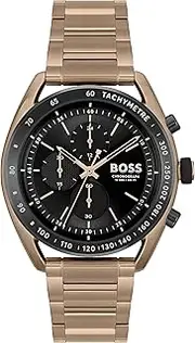 [Hugo Boss] Center Court Beige Gold Steel Black Dial Men's Watch