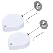 Retractable Remote Control Lock Round,for TV,Cable Lock 2Set White 39.37"