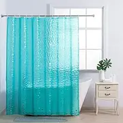 HELORAY Shower Curtain Liner Teal - Bathroom Shower Curtains Plastic With Magnets Weighted Waterproof Heavy Duty Shower Liner EVA 10 Gauge 72" * 72" 12 Shower Curtain Hooks Included PVC Free