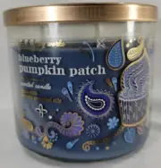 Bath Body Works Candle BLUEBERRY PUMPKIN PATCH Scented 3-wick Jar 14.5 oz
