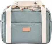 BÉABA, Stroller Organiser, Baby Bag, 5.1L, Pram and Bicycle Attachments, 7 Pockets, Waterproof, Double Zip, 100% Cotton, Mini Paris, Sage Green