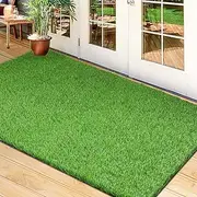 TREETONE Artificial Turf Rug, 3x5 Ft Realistic Grass Mat, Indoor/Outdoor Rug Green Turf Perfect for Multi-Purpose Home Entryway Scraper, Patio Lawn, Dog, Lawn, Garden Doormat