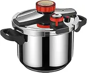 316 Stainless Steel Pressure Cooker, 10L Dual Foldable Handle Pressure Canner with Exhaust Valve, 3 Gear Adjustable Pressure, One Hand Locking, Household Pressure Cooker for All Cooktops