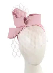 Pink racing fascinator headband with face veil by Max Alexander 100% AU Seller