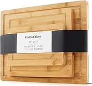 Cutting Board Set, Wooden Cutting Boards for Kitchen. 3 Pieces Chopping Board Set; Serving Cheese Board, Bread Board or Chopping Board Set. Non Slip Wood Cutting Board Set