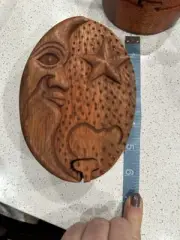Moon Secret Puzzle Stash Box Jewelry Box Hand Carved Wood Carving