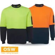 Hi Vis Fleecy Crew Neck Casual Traditional Pull over Durability 6HVCN